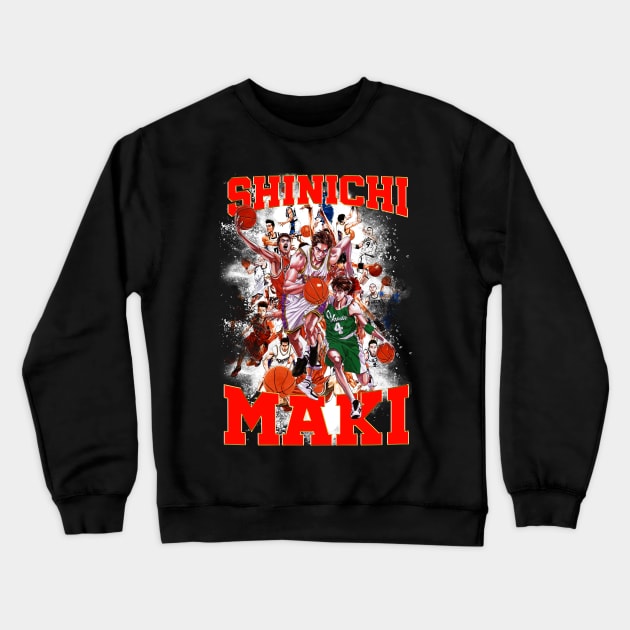 Shinichi anime basetball Fanart Crewneck Sweatshirt by Planet of Tees